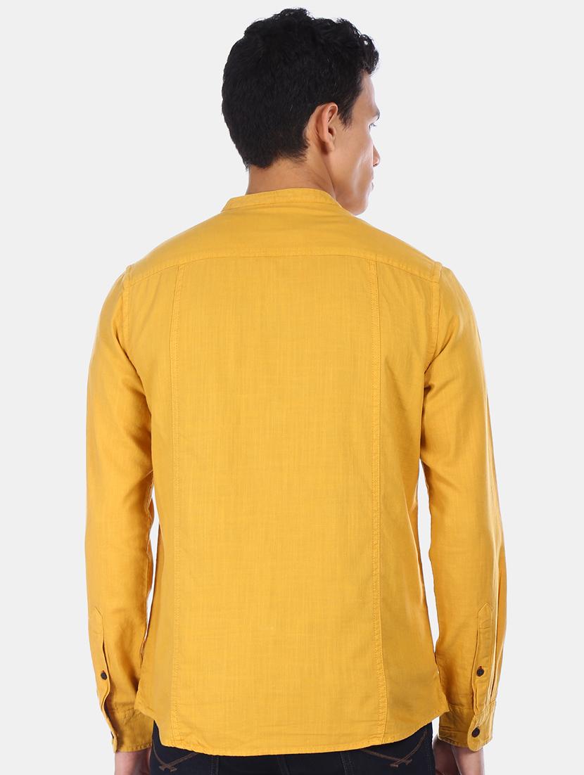 yellow solid casual shirt - 17560883 - Zoom Image - 3