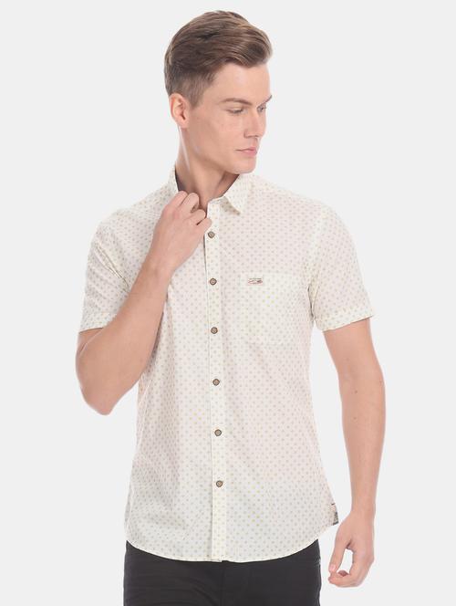 off white printed casual shirt - 17560885 - Standard Image - 1