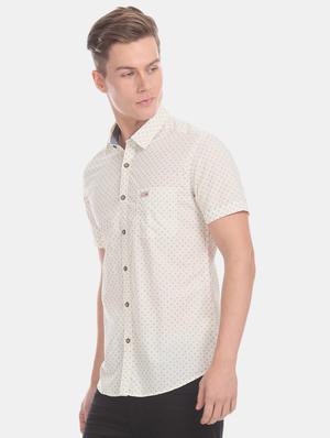 off white printed casual shirt - 17560885 - Standard Image - 2