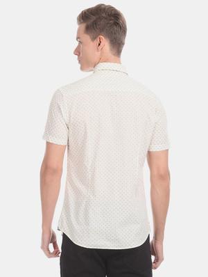 off white printed casual shirt - 17560885 - Standard Image - 3