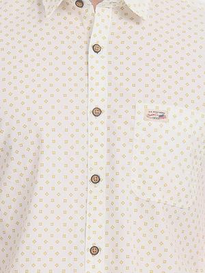 off white printed casual shirt - 17560885 - Standard Image - 5