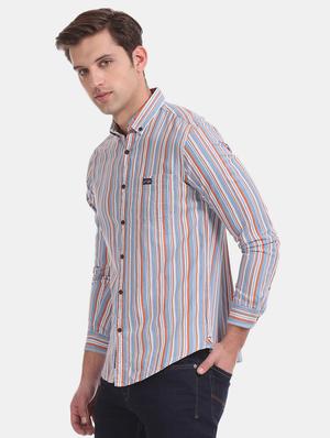 blue striped casual shirt - 17560891 - Standard Image - 2