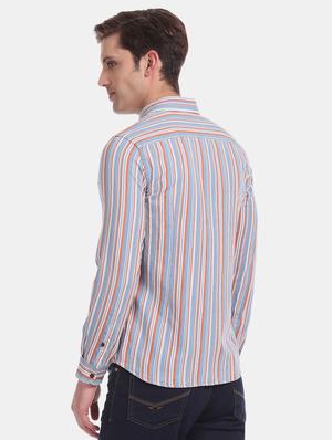 blue striped casual shirt - 17560891 - Standard Image - 3