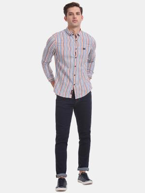 blue striped casual shirt - 17560891 - Standard Image - 4