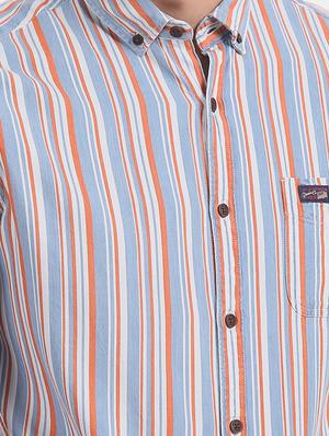 blue striped casual shirt - 17560891 - Standard Image - 5