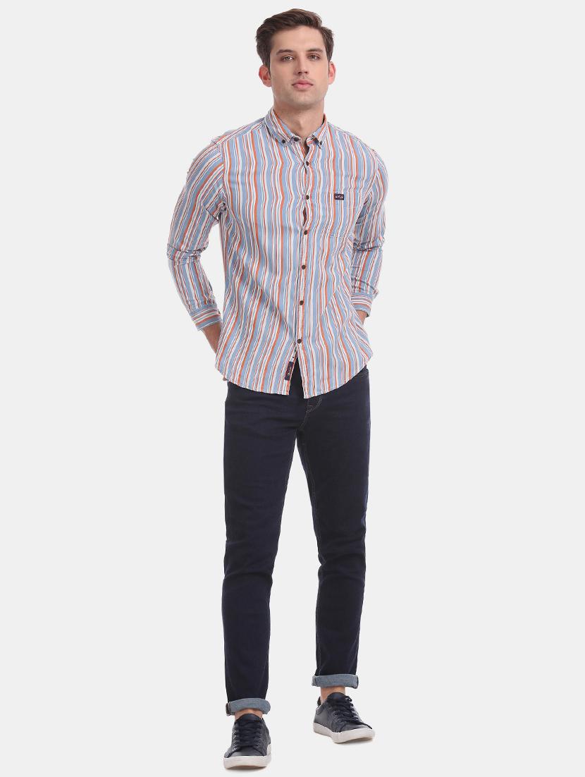 blue striped casual shirt - 17560891 - Zoom Image - 4