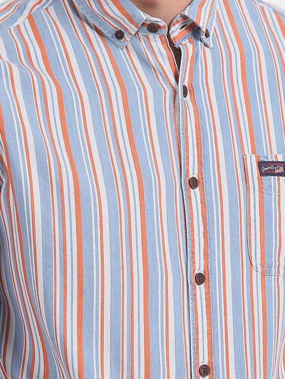 blue striped casual shirt - 17560891 - Zoom Image - 5