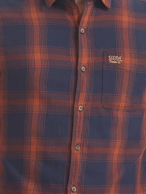 navy blue checkered casual shirt - 17560966 - Standard Image - 5