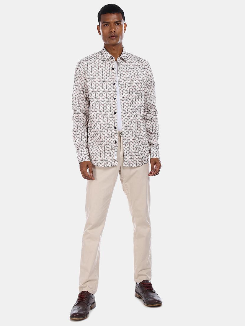 white printed casual shirt - 17561083 - Zoom Image - 3