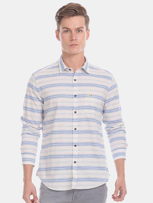 white striped casual shirt - 17561121 - Standard Image - 1