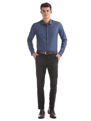 navy blue printed formal shirt - 17561157 - Standard Image - 4