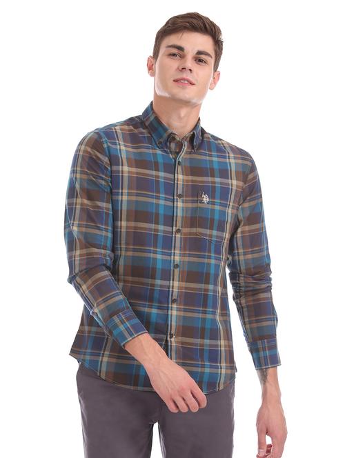 multi colored checkered casual shirt - 17561171 - Standard Image - 1
