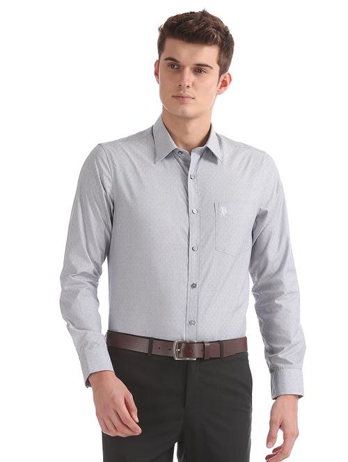 grey checkered formal shirt - 17561184 - Standard Image - 1