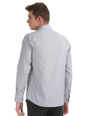 grey checkered formal shirt - 17561184 - Standard Image - 3