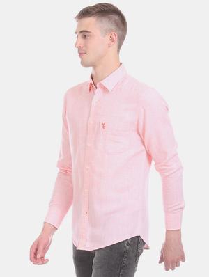 pink solid casual shirt - 17561195 - Standard Image - 2