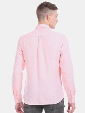 pink solid casual shirt - 17561195 - Standard Image - 3