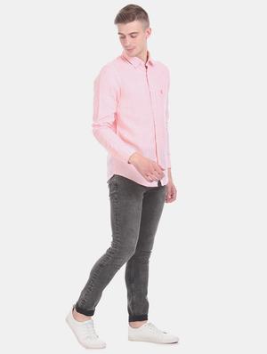 pink solid casual shirt - 17561195 - Standard Image - 4