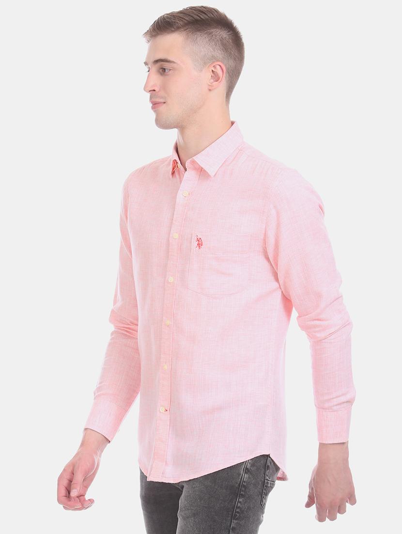 pink solid casual shirt - 17561195 - Zoom Image - 2