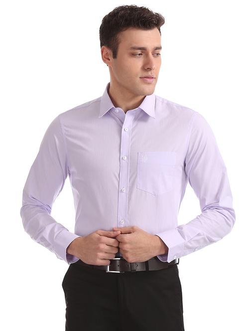 purple solid formal shirt - 17561213 - Very Small Image - 1