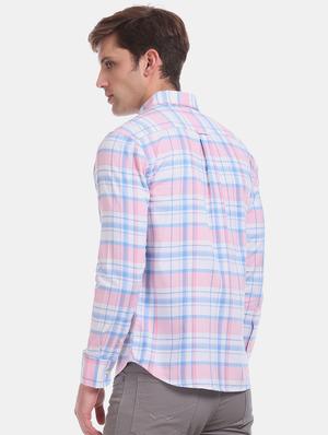 pink checkered casual shirt - 17561243 - Standard Image - 3