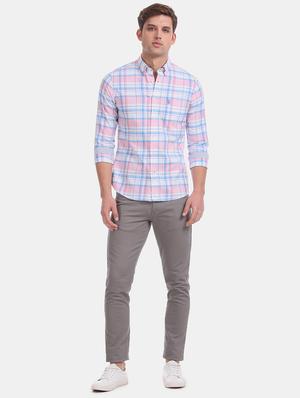 pink checkered casual shirt - 17561243 - Standard Image - 4