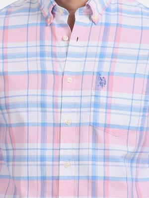 pink checkered casual shirt - 17561243 - Standard Image - 5