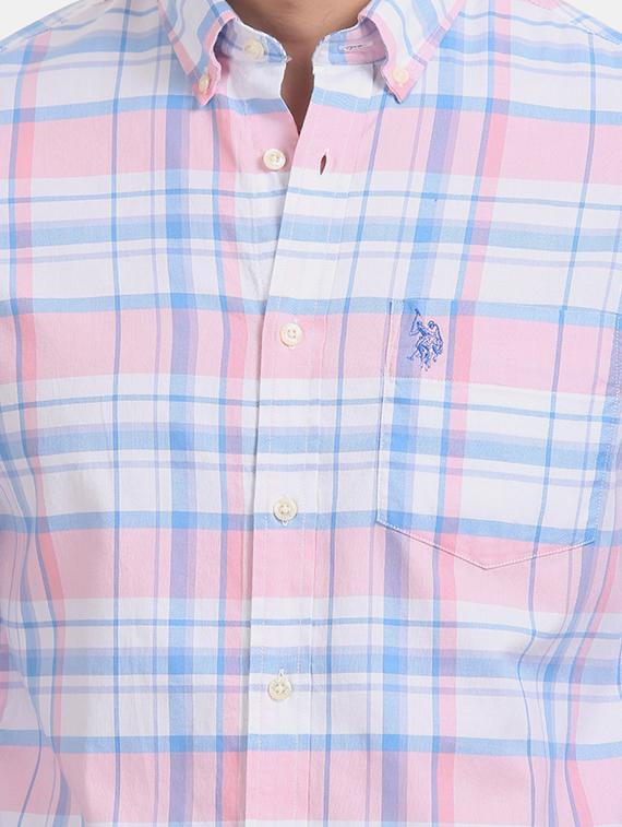 pink checkered casual shirt - 17561243 - Zoom Image - 5
