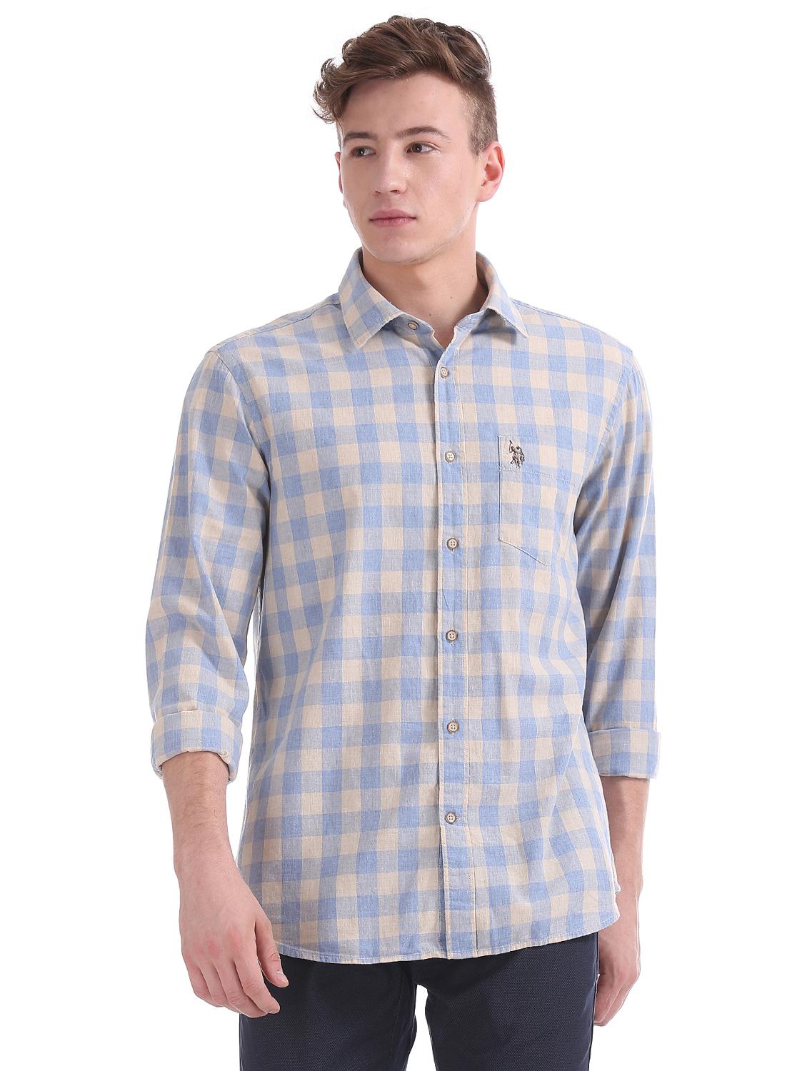 blue striped casual shirt - 17561748 - Zoom Image - 1