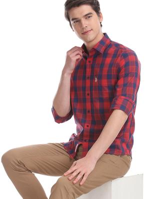 red checkered casual shirt - 17561933 - Standard Image - 4