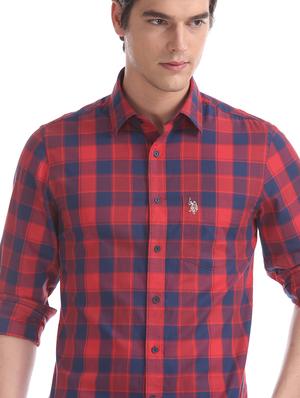 red checkered casual shirt - 17561933 - Standard Image - 6