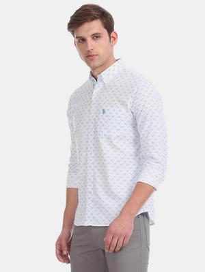 white printed casual shirt - 17562041 - Standard Image - 2