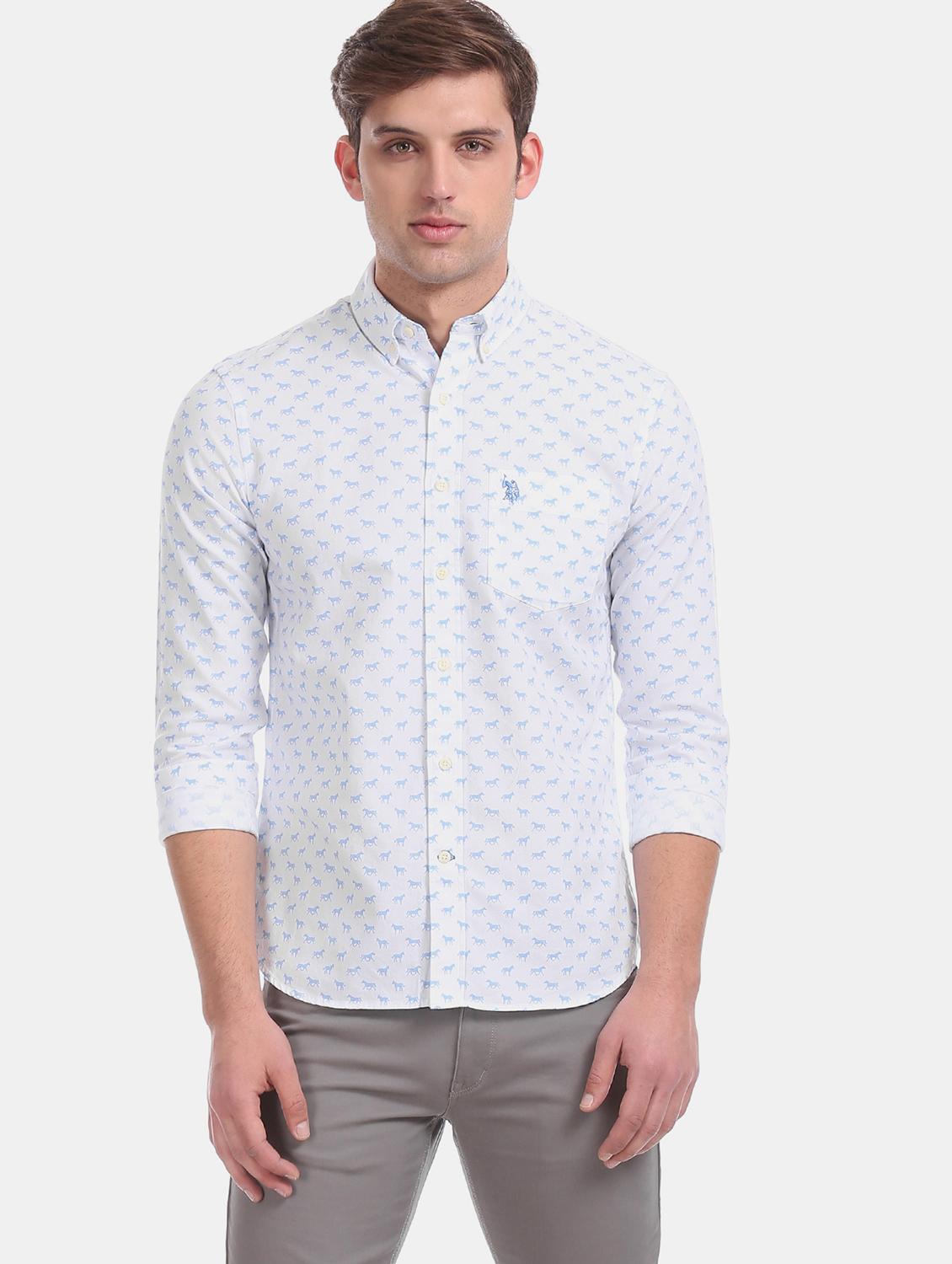 white printed casual shirt - 17562041 - Zoom Image - 1