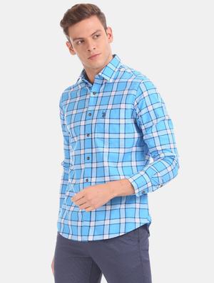 blue checkered casual shirt - 17562053 - Standard Image - 2