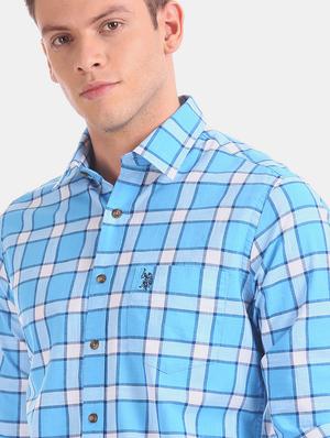 blue checkered casual shirt - 17562053 - Standard Image - 5