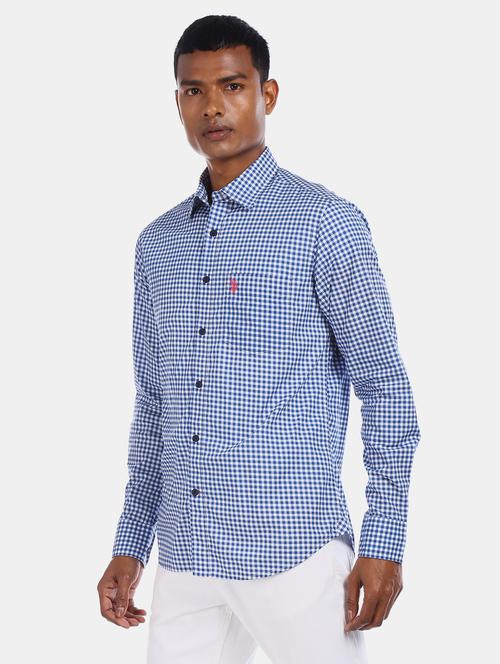 blue checkered casual shirt - 17562227 - Standard Image - 1
