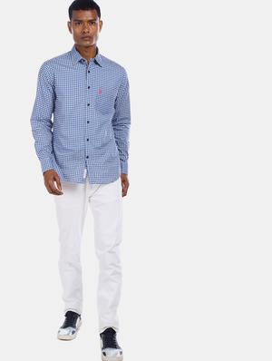 blue checkered casual shirt - 17562227 - Standard Image - 3
