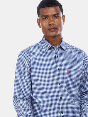 blue checkered casual shirt - 17562227 - Standard Image - 4