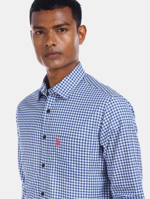 blue checkered casual shirt - 17562227 - Standard Image - 5