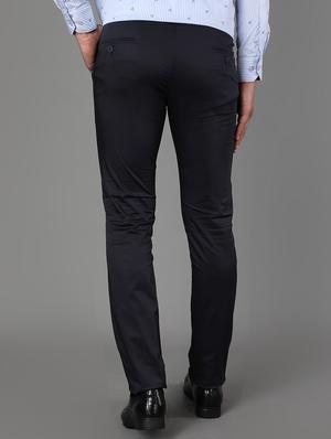 navy blue plain flat front trouser - 17562466 - Standard Image - 2
