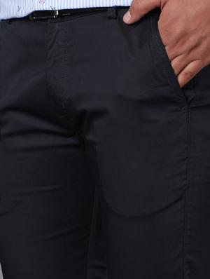 navy blue plain flat front trouser - 17562466 - Standard Image - 3
