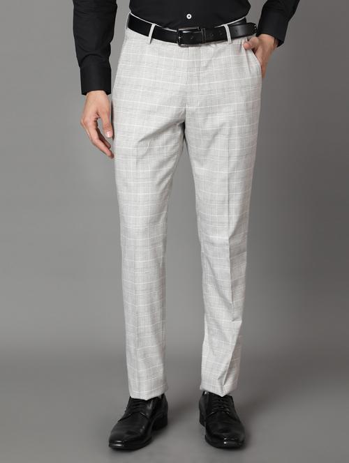 grey checkered formal trouser - 17562469 - Standard Image - 1