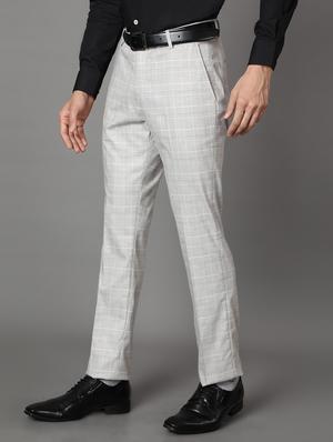 grey checkered formal trouser - 17562469 - Standard Image - 2