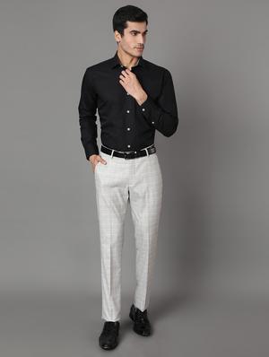 grey checkered formal trouser - 17562469 - Standard Image - 4