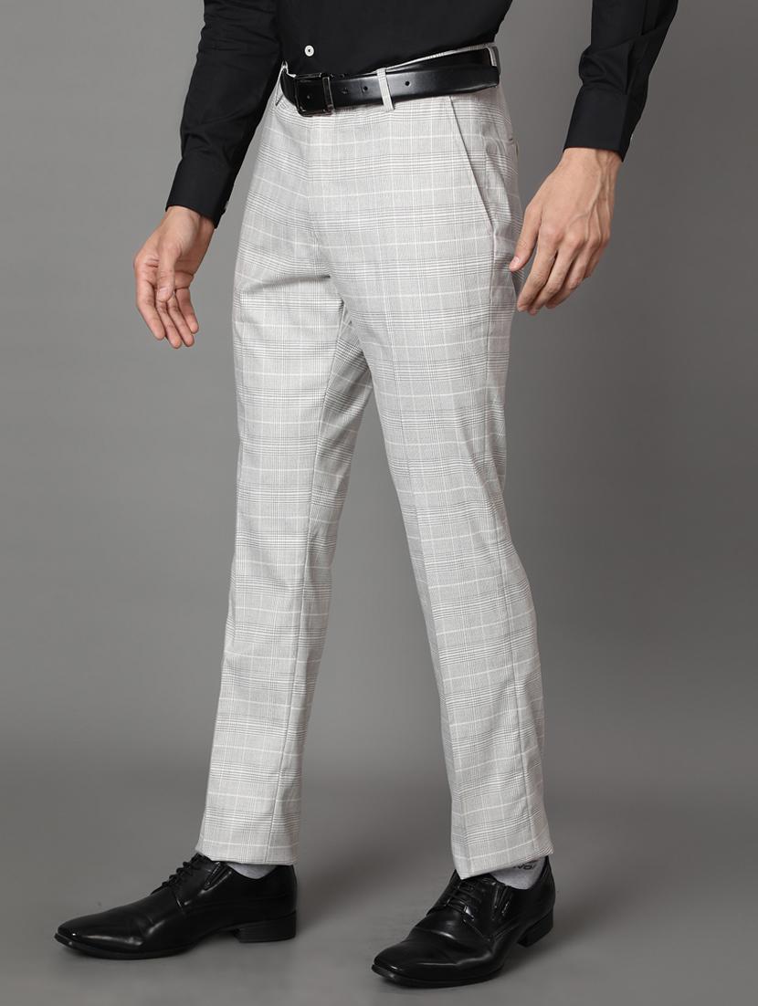 grey checkered formal trouser - 17562469 - Zoom Image - 2
