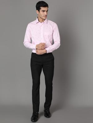 black solid flat front formal trouser - 17562474 - Standard Image - 4