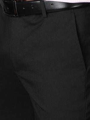 black solid flat front formal trouser - 17562474 - Standard Image - 5