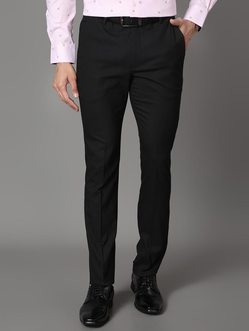 black solid flat front formal trouser - 17562474 - Zoom Image - 1