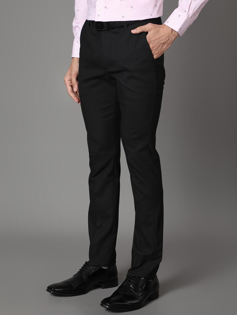 black solid flat front formal trouser - 17562474 - Zoom Image - 2