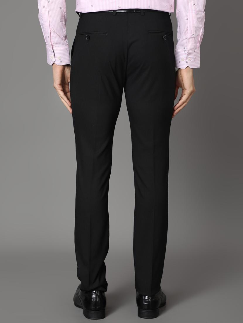 black solid flat front formal trouser - 17562474 - Zoom Image - 3
