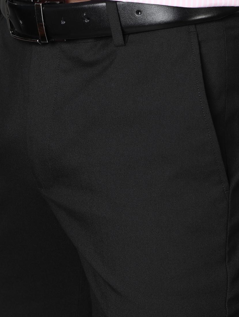 black solid flat front formal trouser - 17562474 - Zoom Image - 5